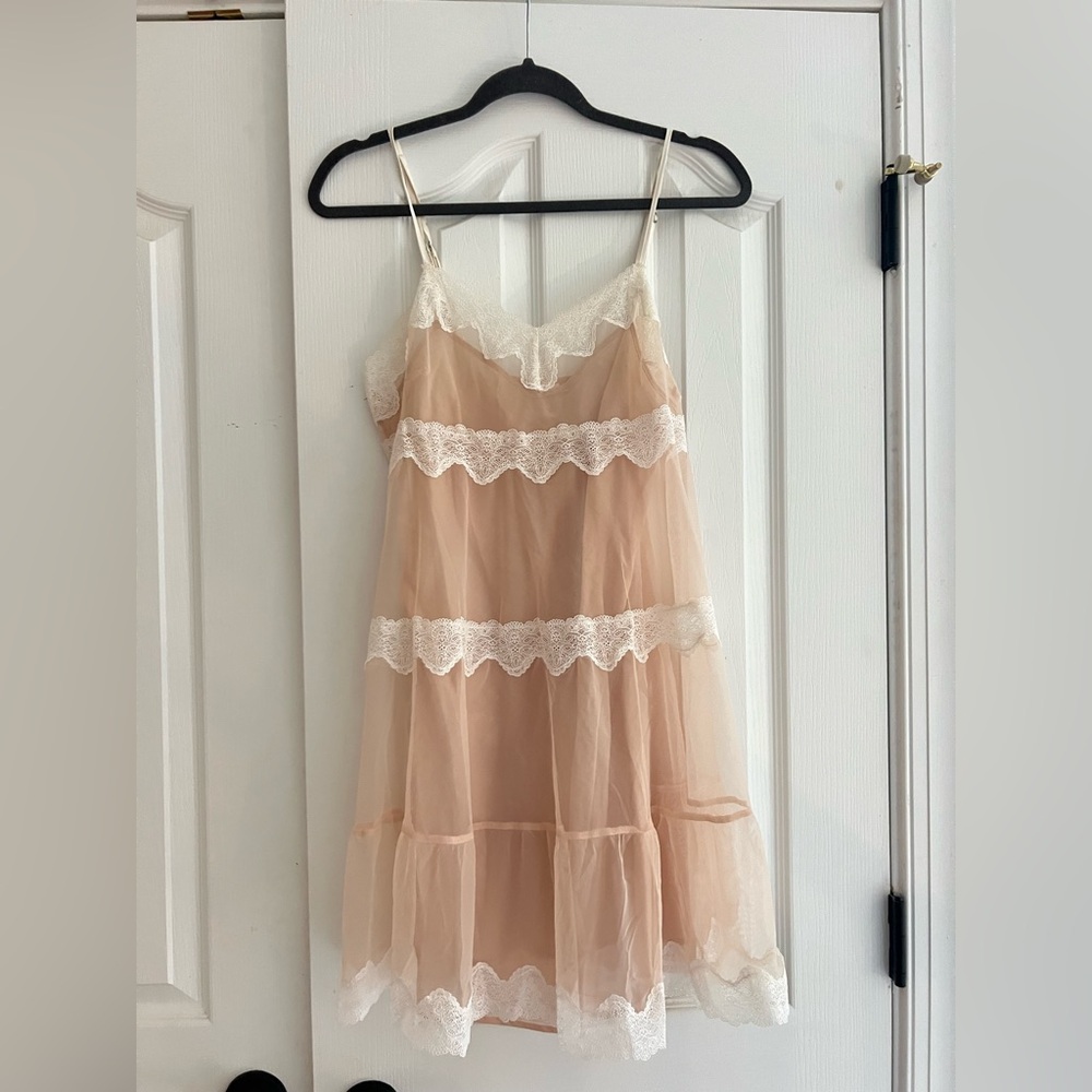 Vintage Victoria Secret Lace Trim Double Layer Slip Dress